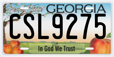 GA license plate CSL9275
