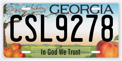 GA license plate CSL9278