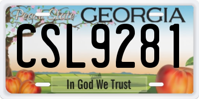 GA license plate CSL9281