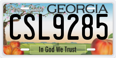 GA license plate CSL9285