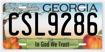 GA license plate CSL9286