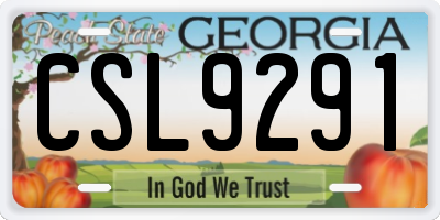 GA license plate CSL9291