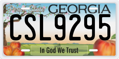 GA license plate CSL9295