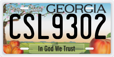 GA license plate CSL9302