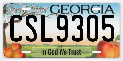 GA license plate CSL9305