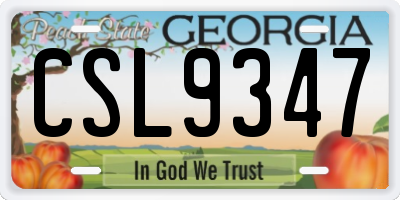 GA license plate CSL9347