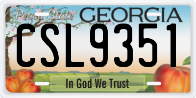 GA license plate CSL9351