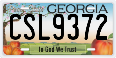 GA license plate CSL9372