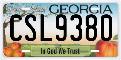 GA license plate CSL9380