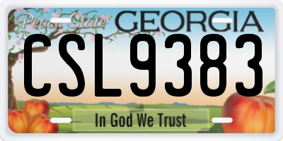 GA license plate CSL9383