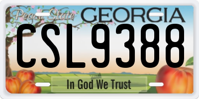 GA license plate CSL9388