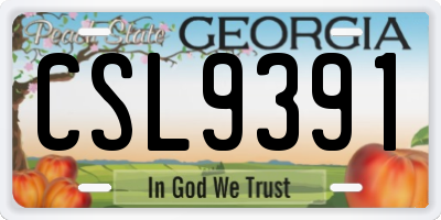 GA license plate CSL9391