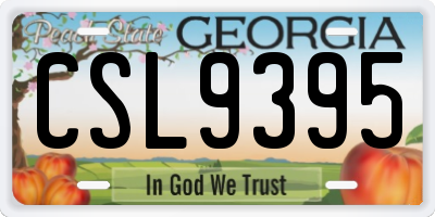 GA license plate CSL9395