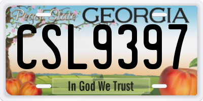 GA license plate CSL9397