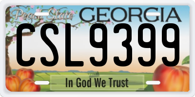 GA license plate CSL9399