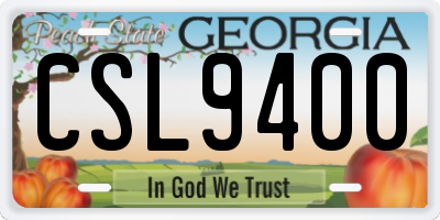 GA license plate CSL9400