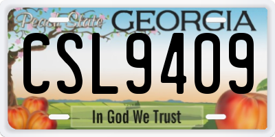 GA license plate CSL9409
