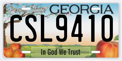 GA license plate CSL9410