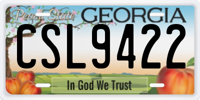 GA license plate CSL9422