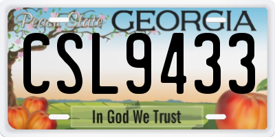 GA license plate CSL9433