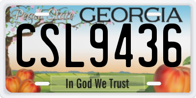 GA license plate CSL9436