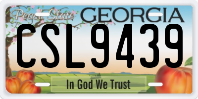 GA license plate CSL9439
