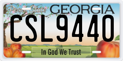 GA license plate CSL9440