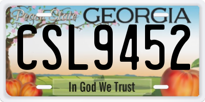 GA license plate CSL9452