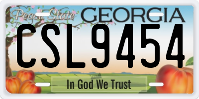 GA license plate CSL9454