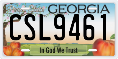 GA license plate CSL9461