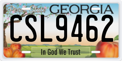 GA license plate CSL9462