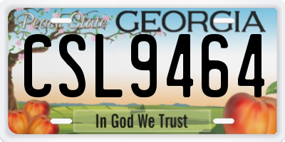 GA license plate CSL9464