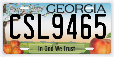 GA license plate CSL9465
