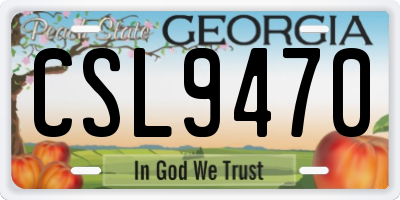 GA license plate CSL9470
