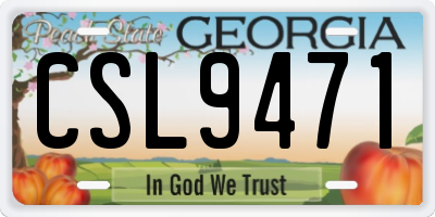 GA license plate CSL9471