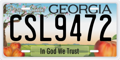 GA license plate CSL9472