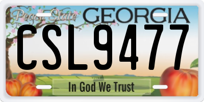 GA license plate CSL9477