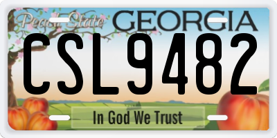 GA license plate CSL9482