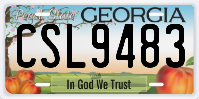 GA license plate CSL9483
