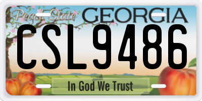 GA license plate CSL9486