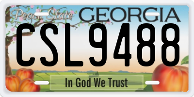 GA license plate CSL9488