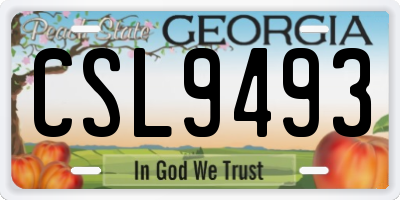 GA license plate CSL9493
