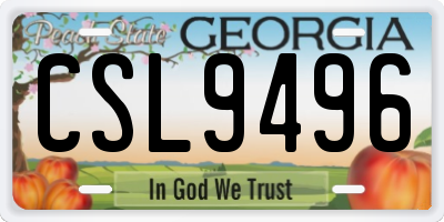 GA license plate CSL9496