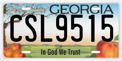 GA license plate CSL9515