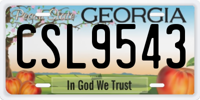 GA license plate CSL9543