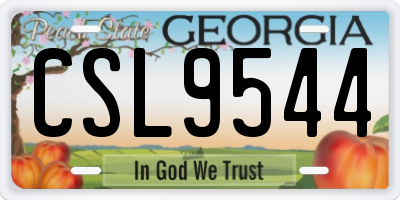 GA license plate CSL9544