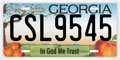 GA license plate CSL9545
