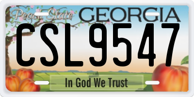 GA license plate CSL9547