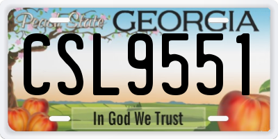 GA license plate CSL9551