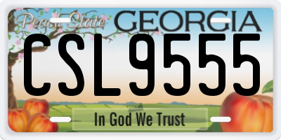 GA license plate CSL9555